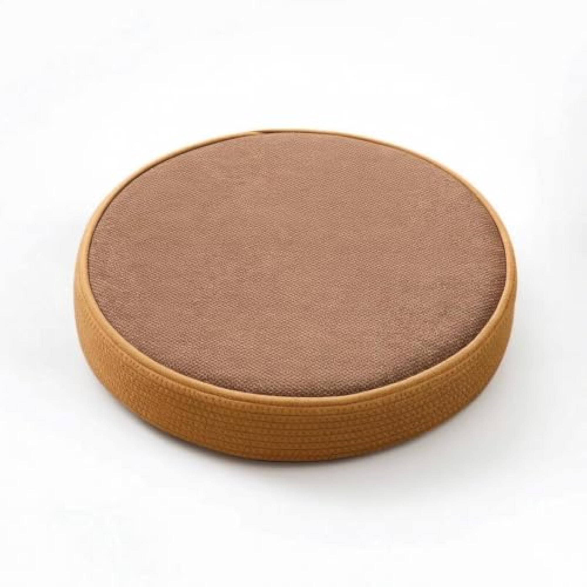Round Braided Tatami Cushion for Meditation, Brown